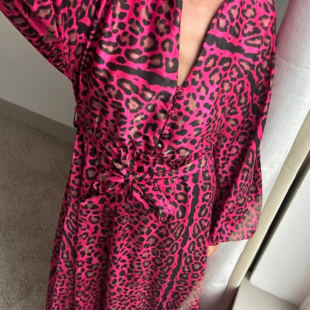 Pink Leopard Print Dress